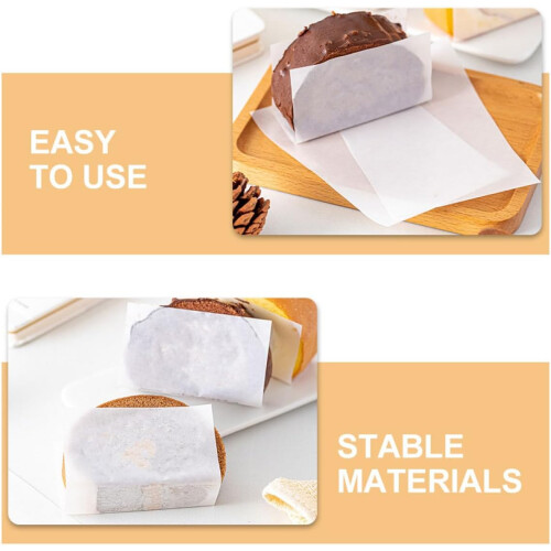 100pcs Packing Paper Roll Wrapper Oil-Resistant Paper Stable Packaging Support Convenient Storage White 2