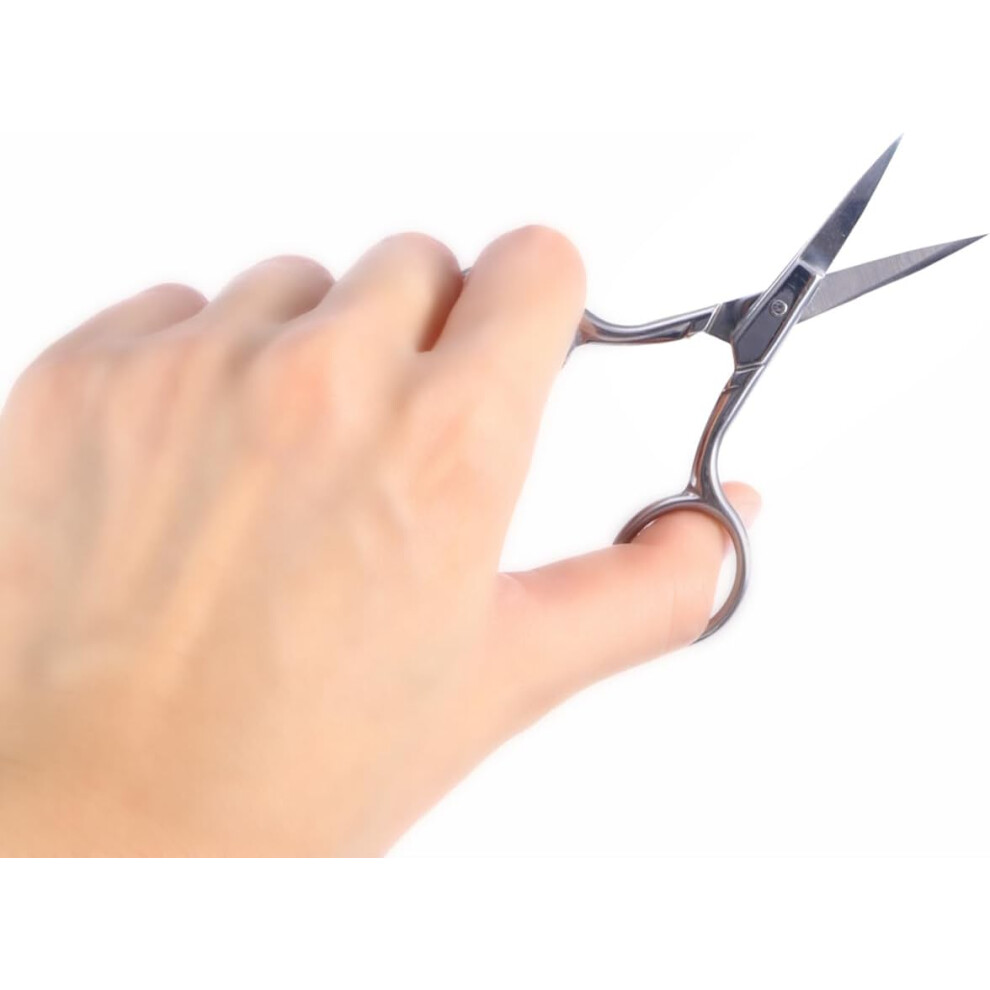 Hkhbjs Stainless Steel Eyebrow Nose Hair Scissors With Blades, Facial Hair Trimmer For Precise Grooming