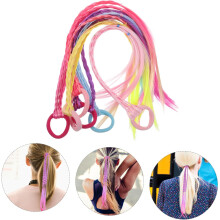 6pcs Hair Extension Colorful Hair Ties Day Accessories