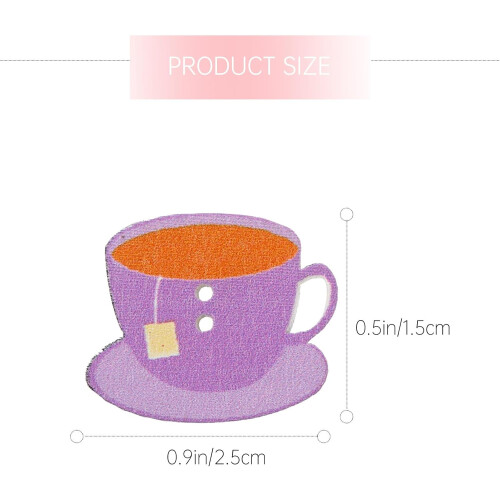 100 boutons de couture en bois en forme de tasse à café, pour loisirs créatifs, base blanche 1
