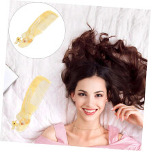 Natural Horn Hairdressing Comb Ergonomic Handheld Hair Comb for Home Use Random Color