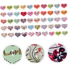 100pcs Wooden Heart Shaped Love Button DIY Sewing Accessories for Clothing Crafts Valentines Decor