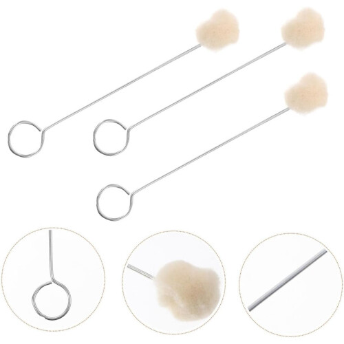 100pcs Leathercraft Wool Ball Applicators with Metal Handle 12.5cm 2