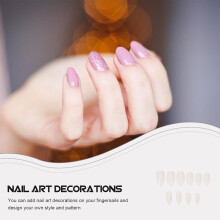 600Pcs White Short Square Fake Nails Manicure Stickers Nail Art Decals Tips for Women Salon Use