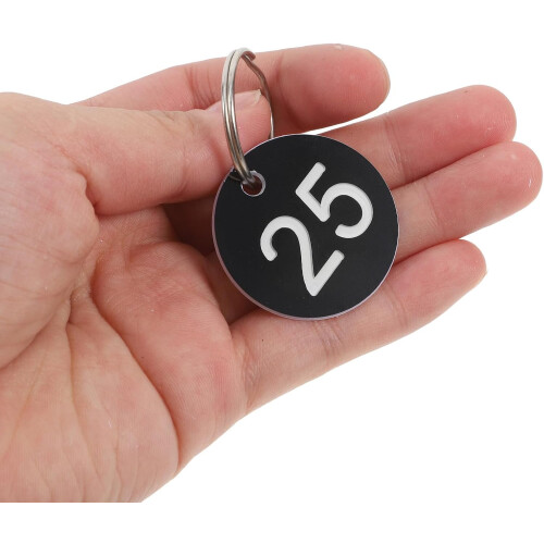100pcs Round Numbered Tags with Metal Rings, Plastic Numbered Discs Key Tags for Identification 2