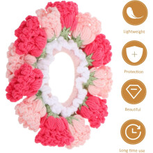 Blomsterheklet hårklump for håndlaget hårtilbehør Myk hestehaleholder Stilig blomsterknyting