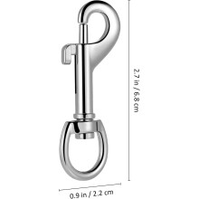 24 mosquetones de aleación de zinc para correa de perro, 68 mm de longitud con 15 mm de diámetro interior.