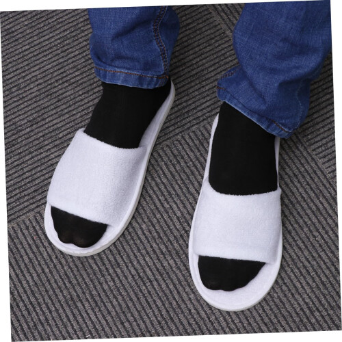 Half-covered Slippers Disposable Open Toe Slippers for Guests 1