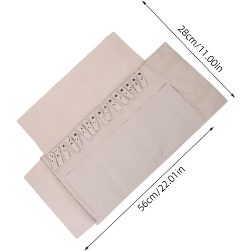 Rotolo porta gioielli in velluto, design portatile e riutilizzabile, ideale per viaggi, per collane e orecchini. 1
