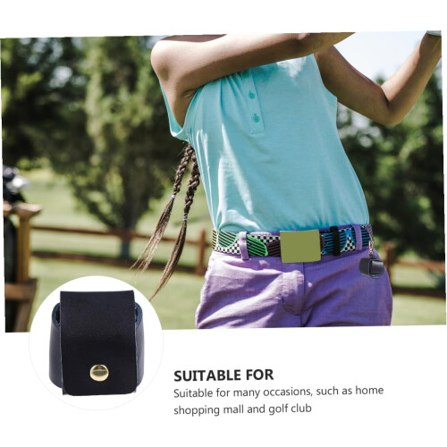 Cowhide Mini Ball Bag Golf Storage Bag Compact Ball for Container Use During Travel Storage 2