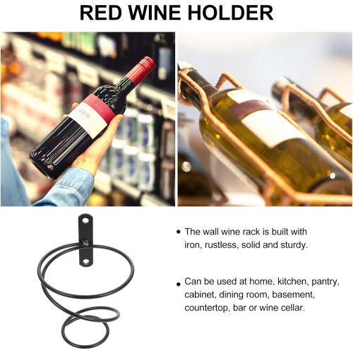 6pcs Metal Wall Mounted Wine Racks Iron Wine Bottle Display Holder 2