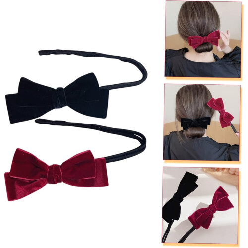 Lot de 2 chignons à nœud papillon rétro 2