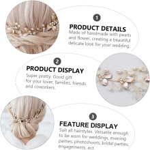 Peite cabelo ornamento floral noiva cabelo acessórios dama de noiva cabeça liga ouro material