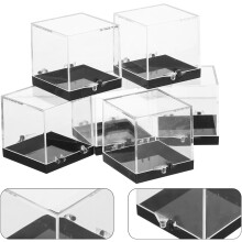 6-teiliges Set Mineralien-Präsentationskästen, kleine quadratische Aufbewahrungsboxen