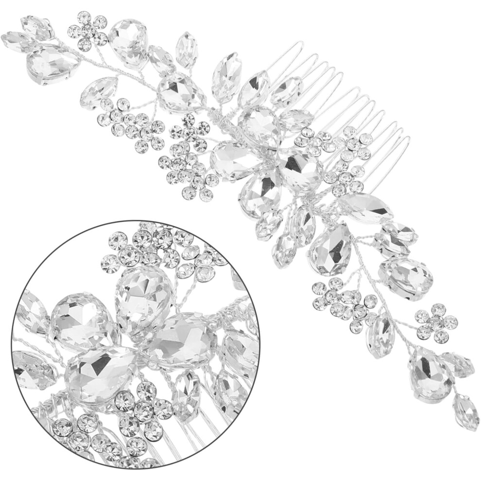 Hkhbjs Crystal Bridal Hair Comb Rhinestone Hairpin For Wedding Silver Finish Elegant Hair Accessory For Bridesmaids And Special Occasions