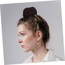 12 stuks zwarte kanten haarnetjes met trekkoord voor dames. Elegant ontwerp met kanten rand voor een professionele uitstraling.