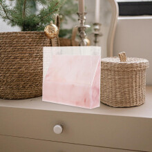 Pinkfarbene Acryl-Kosmetikbox mit mehreren Fächern, praktischer Aufbewahrungshalter für Wimpernpinzetten