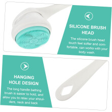 Cepillo exfoliante corporal eléctrico de silicona resistente al agua para la ducha, exfoliante de espalda 5 en 1 y removedor de piel muerta.