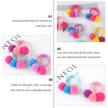 12 Stück Pompon-Haarringe, weiche Haarbänder, bunte, zufällige Packung, zufällige Farbe