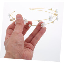 Strass-Haarreif mit Blumen für Damen, doppellagig, schick, Cosplay-Haarreif, Metall-Accessoire mit Blumenmuster