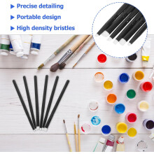 6Pcs Miniature Painting Brush Set Flat Angled Ultra Fine Detail Brushes for Models Card Making and Art Projects