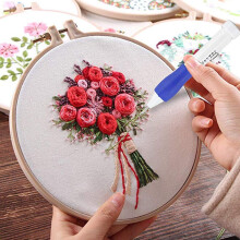 Embroidery Tools Set with Needles and Frame for Beginners Boys and Girls DIY Handcrafts Punch Embroidery Kit