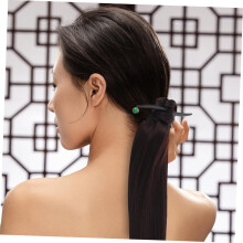 Elegante, traditionelle, lange geflochtene Pferdeschwanzverlängerung im chinesischen Stil mit Haarnadel für Damen