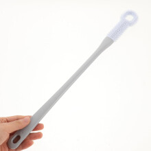 Silikonový exfoliační kartáč na nohy s dlouhou rukojetí, měkké štětiny, odstraňovač mozolů pro seniory, sprchový čistič nohou