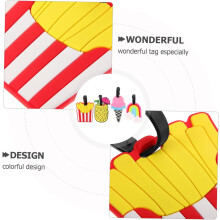 4pcs etiqueta de bagagem de silicone nome criativo titular conjunto para malas de viagem mochila bolsa de mão tag de bagagem design de forma de gelo