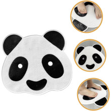 Tapete do esfregador do pé do panda do desenho animado com esfregador de volta, almofada de limpeza do pé do chuveiro antiderrapante