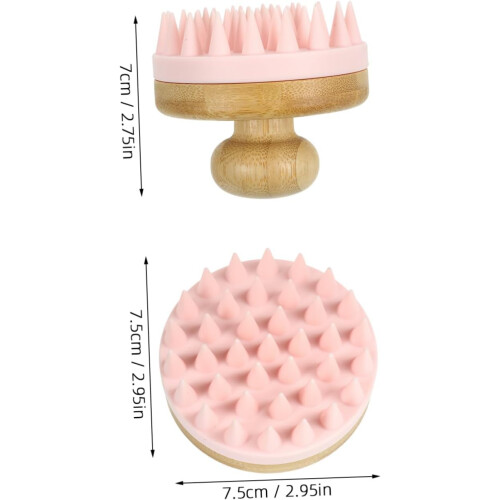 Hårbottenmassage Hårbottenborste Rosa silikonschampoborste Mjuka silikonborstar 1