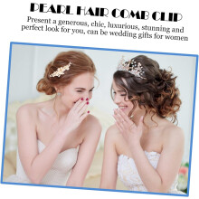 2pcs Bridal Hair Comb Clip Elegant Headdress Accessories for Weddings Material Unique Hairpins for Brides and Special Occasions