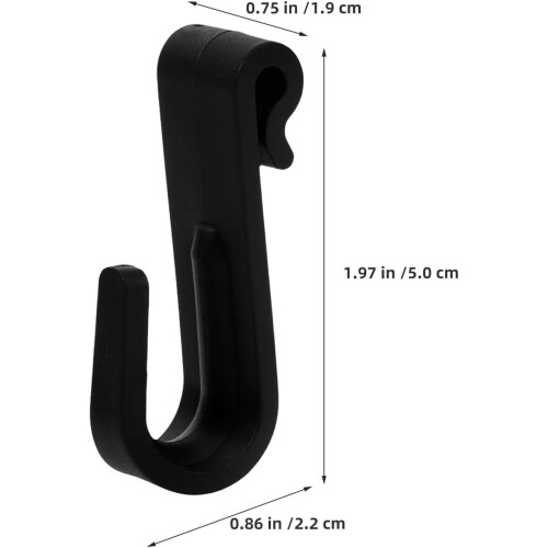 100pcs Black Plastic Hooks Small Door Hook for Bathroom Storage Space Saving 1