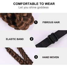 Handgefertigtes geflochtenes Haarband, gewebtes fünfsträngiges Zopfhaarband, Party-Haarschmuck für Damen