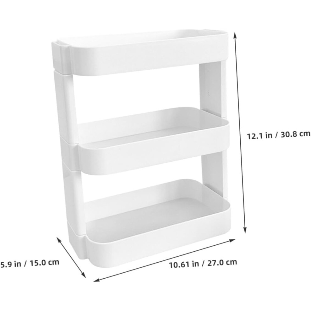 Hkhbjs 3-Layer Tabletop Makeup Organizer 3-Layer Rack Abs Material Workmanship Smooth Surface Organizing