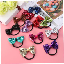 12-teiliges Set Pailletten-Haaraccessoires für Mädchen und Jungen: Elastische Haargummis mit Schleife, Haargummis und Haarbänder