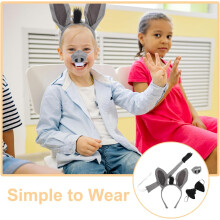 Conjunto de traje de burro com nariz confortável e gravata para máscaradas e eventos temáticos