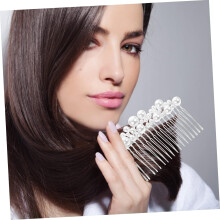 2pcs Pearl Hair Comb Clips Women Girls Metal Hair Accessories for Bridesmaids and Party Use