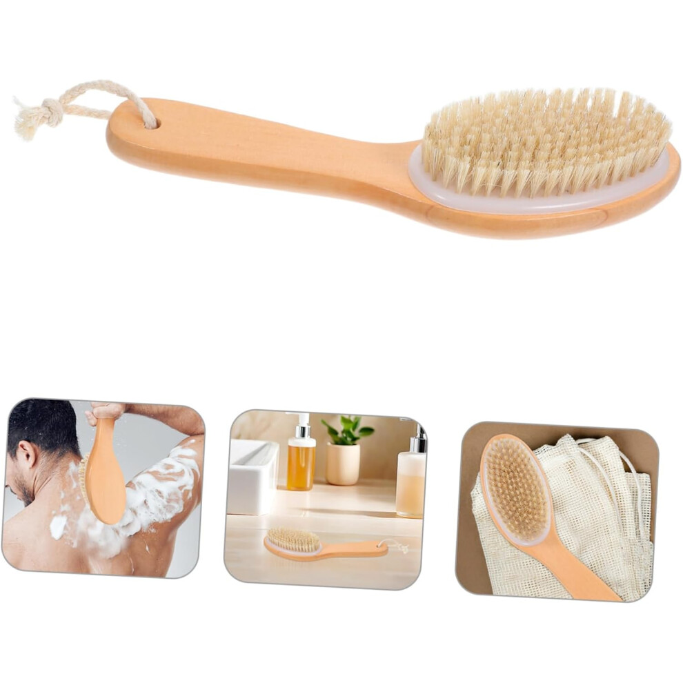 Hkhbjs Wooden Bath Brush Bent Handle For Shower And Body Massage Natural Bristles For Exfoliating For Daily Hygiene Routine