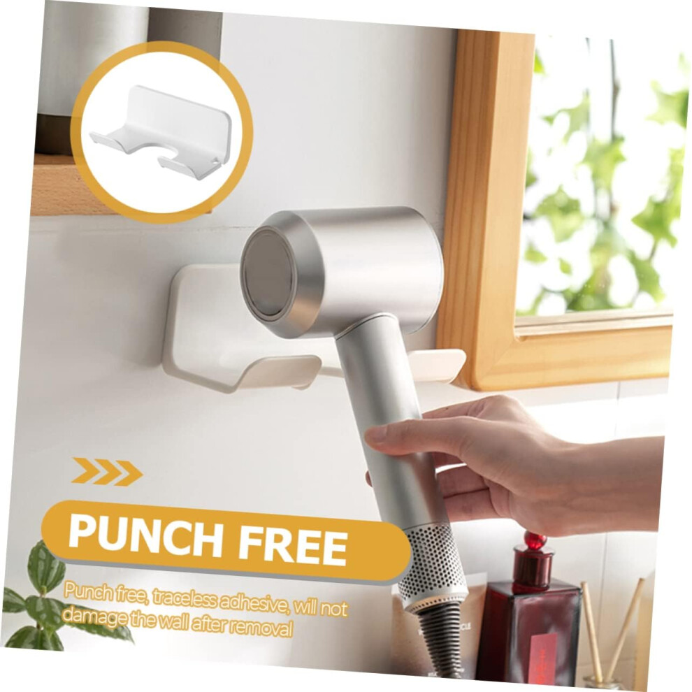 Hkhbjs 2Pcs Blow Dryer Wall Mount Holder Adhesive Hair Dryer Rack Stand Opening Holder For Wall