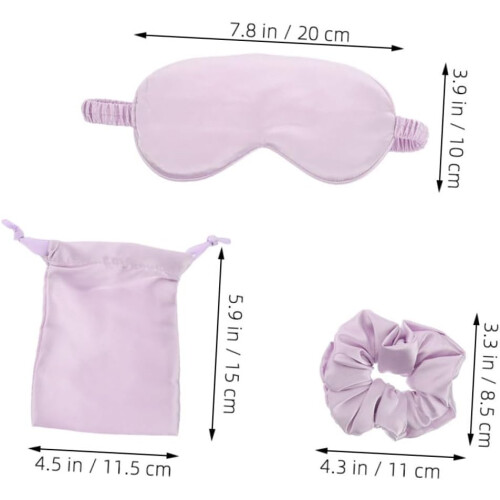 Sett med øyemasker i imitert silke for søvn, mykt øyedeksel med elastisk stropp