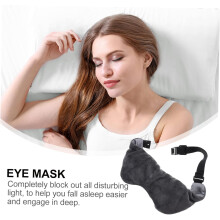 Maschera per dormire in cotone riscaldabile con cinturino elastico regolabile e benda oculare ponderata.