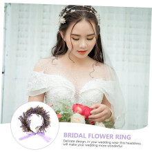 Elegante Bridal Headband Realista coroa de flor artificial ajustável para mulheres para casamento