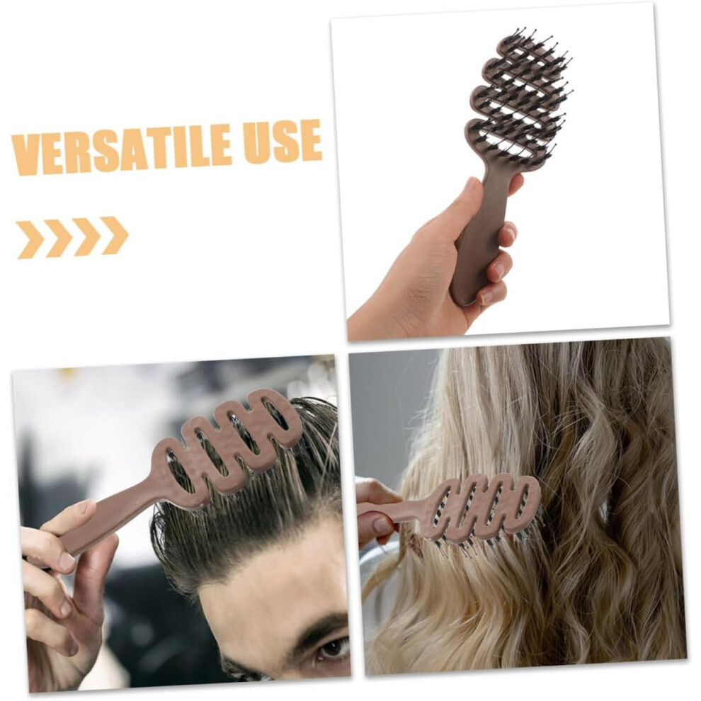 Hkhbjs 2Pcs Boar Bristle Hairbrush With Handle For Thick Curly Thin Hair Vented Portable Comb