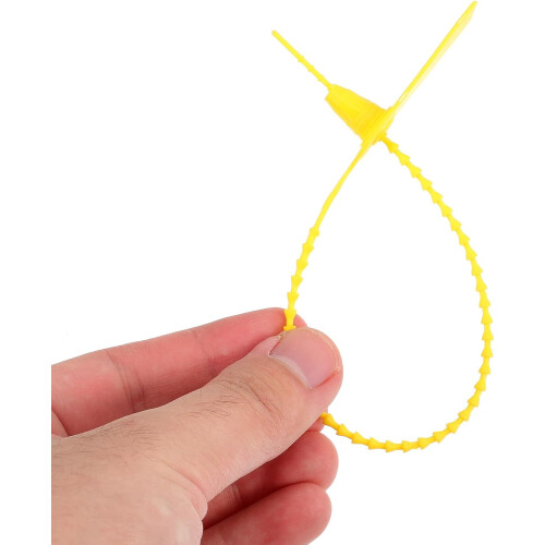 100pcs Yellow Waterproof Plastic Tamper Proof Seals Disposable Self-Locking Security Tags Zip Tie Labels 1