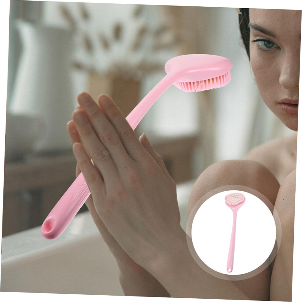 Hkhbjs Long Handle Exfoliating Back Brush For Shower Soft Bristle Bath Scrubber For Adults Pink For Back Washing And Exfoliation