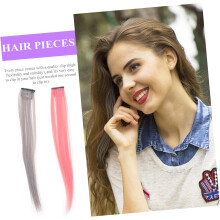 4er-Pack Haarverlängerungen für Damen, kurze Haarteile, nahtlos, blond/rosa, ideal für Partys