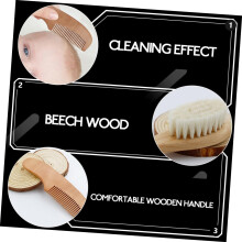 Babybadborstel met wollen haren en houten handvat. Zacht voor het lichaam. Goed reinigend effect. Khaki, geschikt voor babybadjes en peuters.