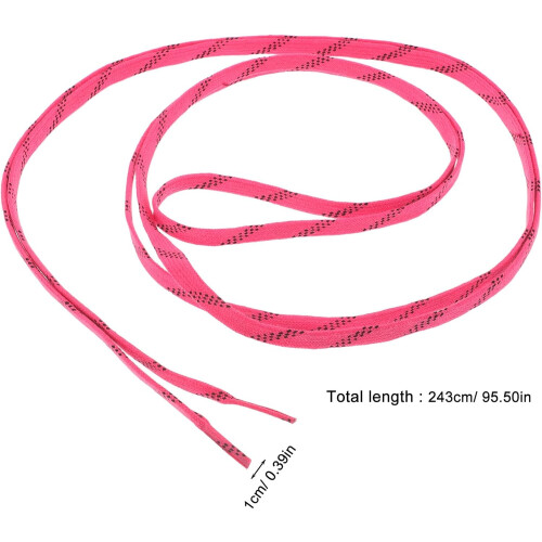 2 Paar rosa gewachste Polyester-Schlittschuhschnürsenkel, 96 cm 1