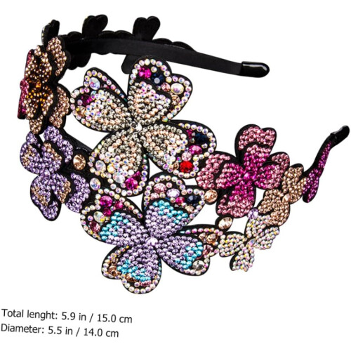 Glitzerndes Strass-Haarband für Damen, elastisch, ideal als Strand- oder Schulaccessoire. 1